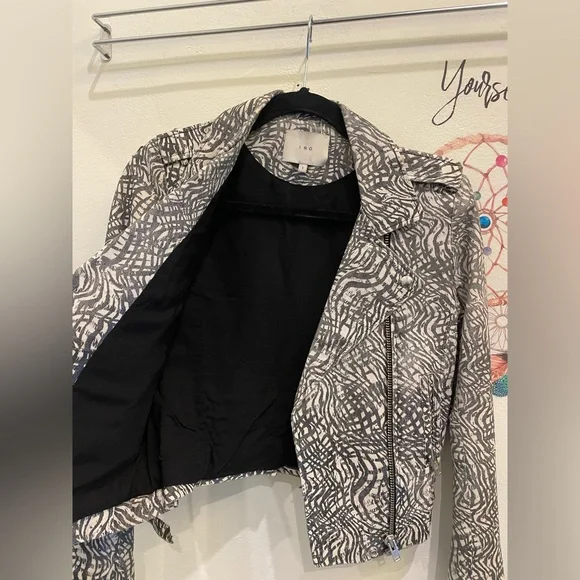 Iro ‘Jeff’ print leather asymmetrical jacket sz 1